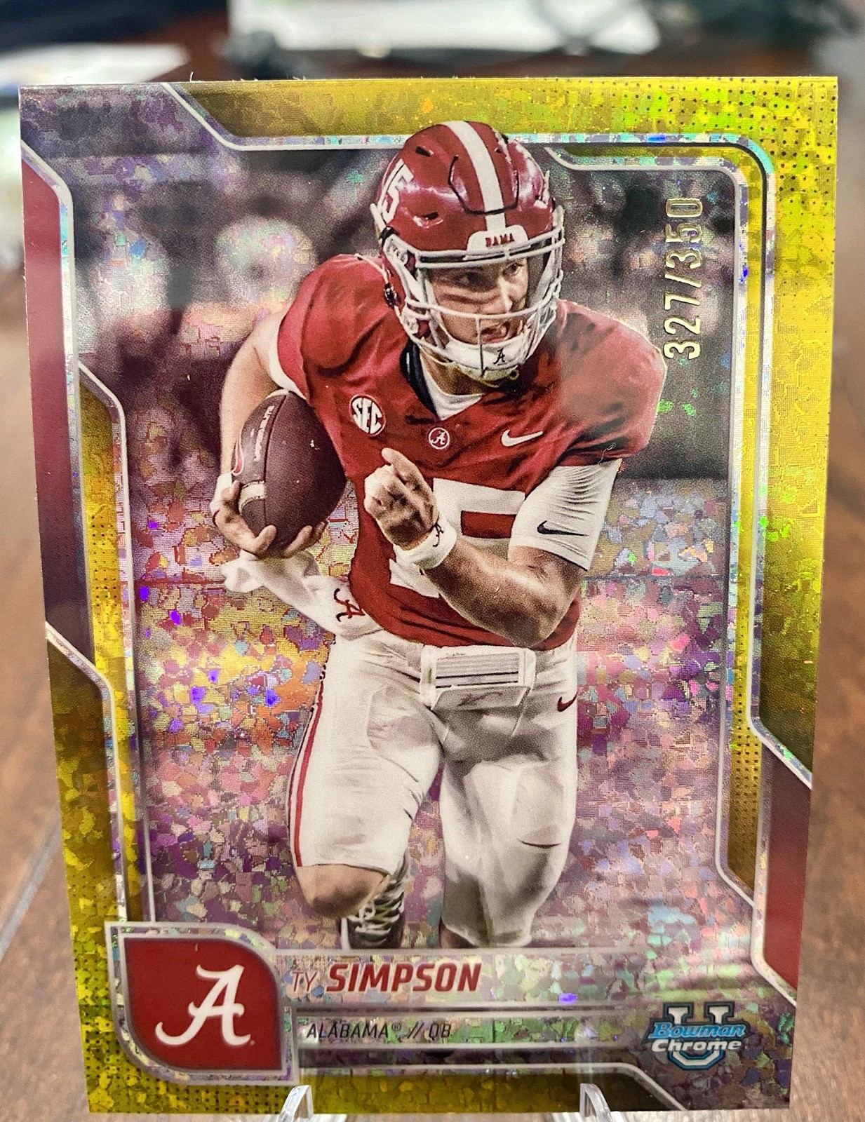 2025 Bowman U Chrome Ty Simpson Yellow Mini Diamonds Refractor /350 #151 Alabama