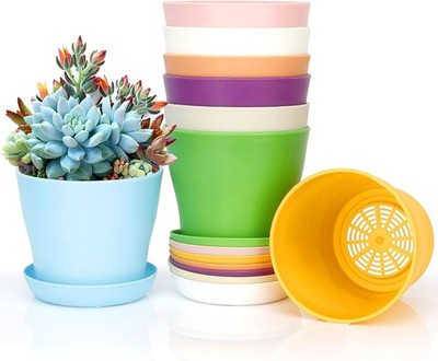 Succulent Plant Pots 8 Pcs, 3.8 Inch Planters, Gardening Gifts, Multicolor