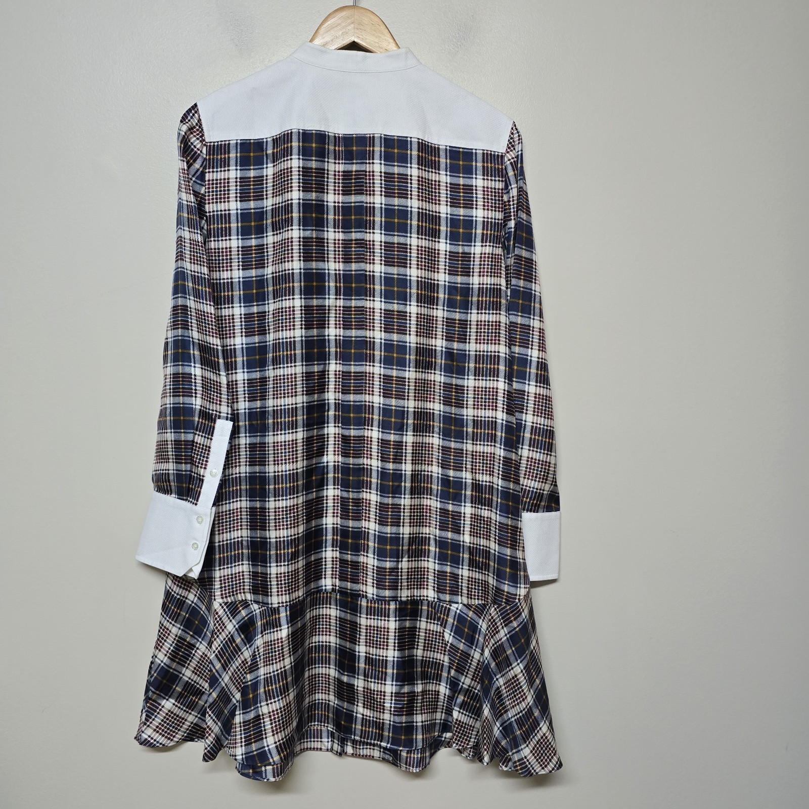 Tory Burch Cora Milano Tartan Plaid Silk Shirt Dress Sz 12 NWT $448 thumbnail 7