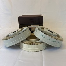 3 Vintage Kodak Carousel Transvue 140 Slide Tray 35mm Projector Original Box USA
