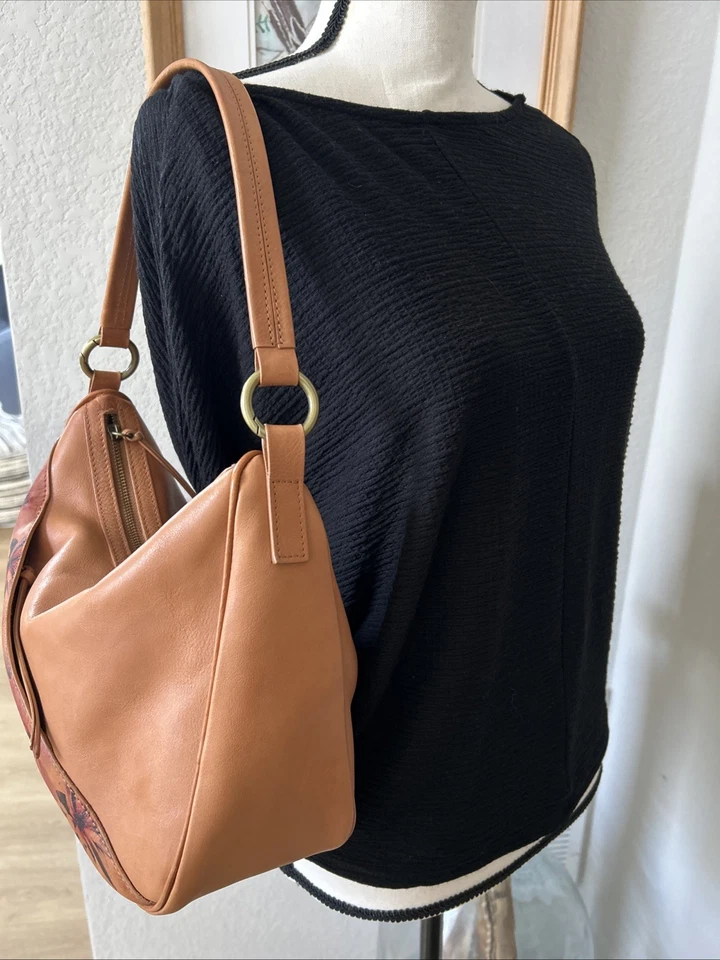 Sundance каталог расписной цветочный воспоминания наплечная сумка сумочка карамель кожи богемное - Изображение 2 из 4