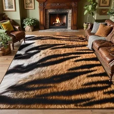 DweIke 5x8 Animal Tiger Rug for Living Room, Soft Washable Abstract Animal 