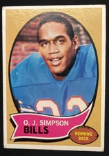 1970 TOPPS OJ SIMPSON ROOKIE RC FOOTBALL CARD #90 BILLS RUNNING BACK. rookie card picture
