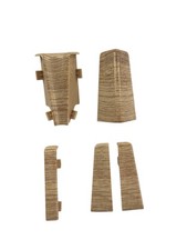 Innenecke Eiche natur Außenecke Endkappen Verbinder für Sockelleisten 58mm