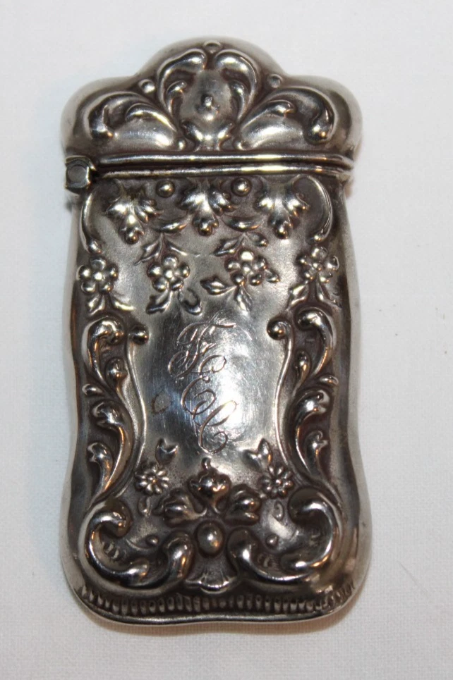 Sterling Silver Match Holder In Antique Us Sterling Silver