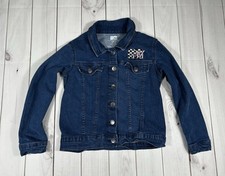 MTV Music Television Denim Jacket Girl's Large 10-12 Sewn Patch Button Down