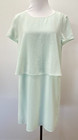 TED BAKER SIZE 12 /14 WOMENS LIGHT GREEN LAYERED SHIFT DRESS SHORT CAP SLEEVE