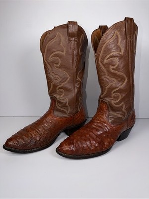 Vintage Nocona 9.5D Full Quill Ostrich Western Cowboy Boots 
