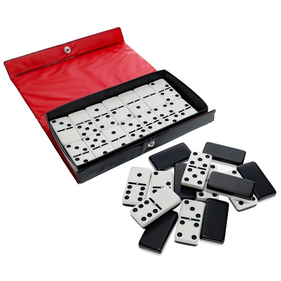 WE Games Two-Toned Black & White Double 6 Dominoes with Spinners - Club Size - Image 3 of 4