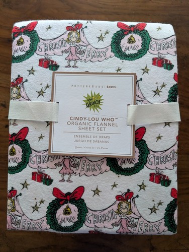 Pigiama Pottery Barn Teen Taglia L Donna, Set Multi Con Personaggi Dr. Seuss Grinch E Cindy Lou Who