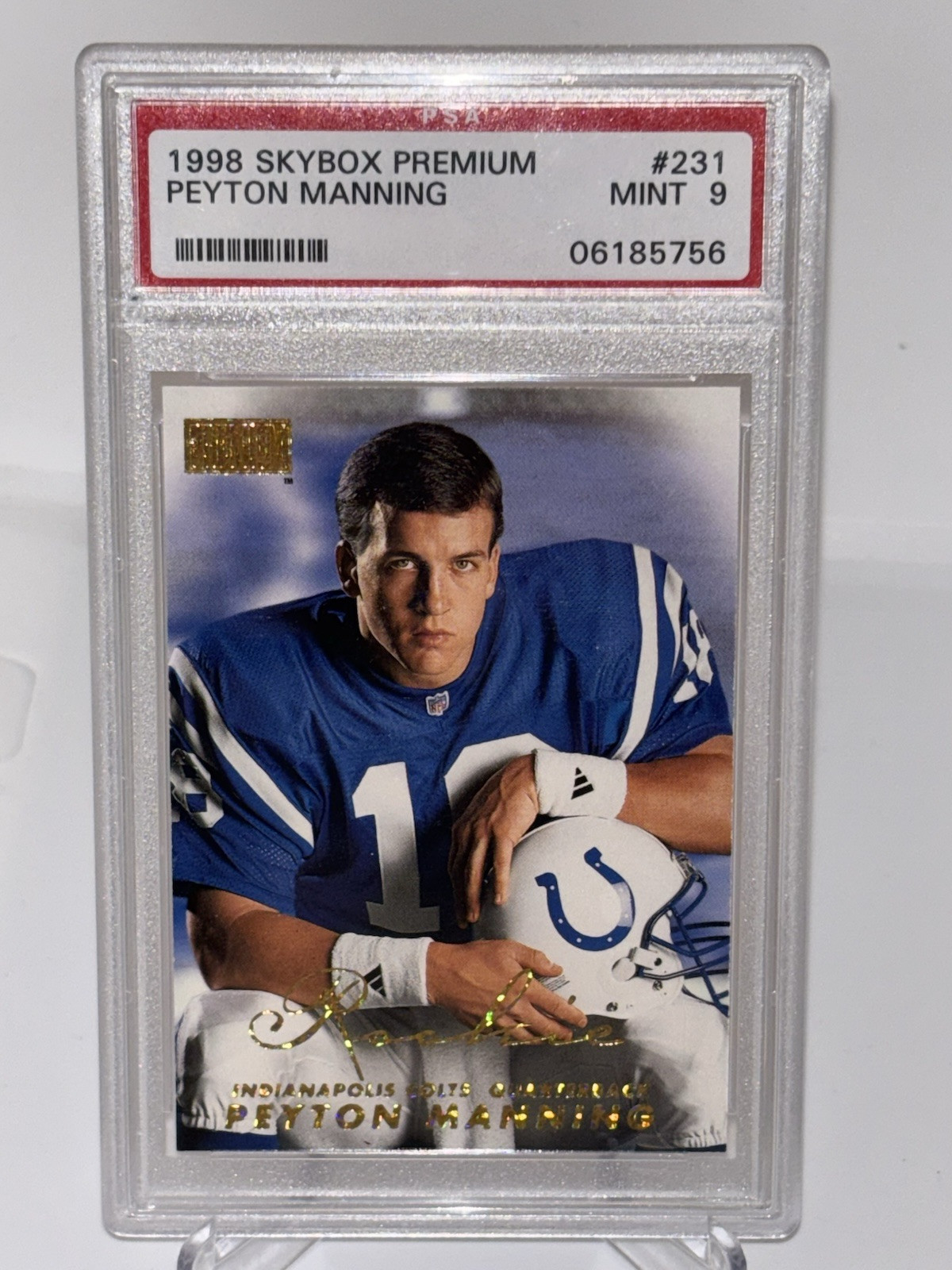1998 Skybox Premium Peyton Manning RC Rookie Card #231 Colts PSA 9 MINT (77)