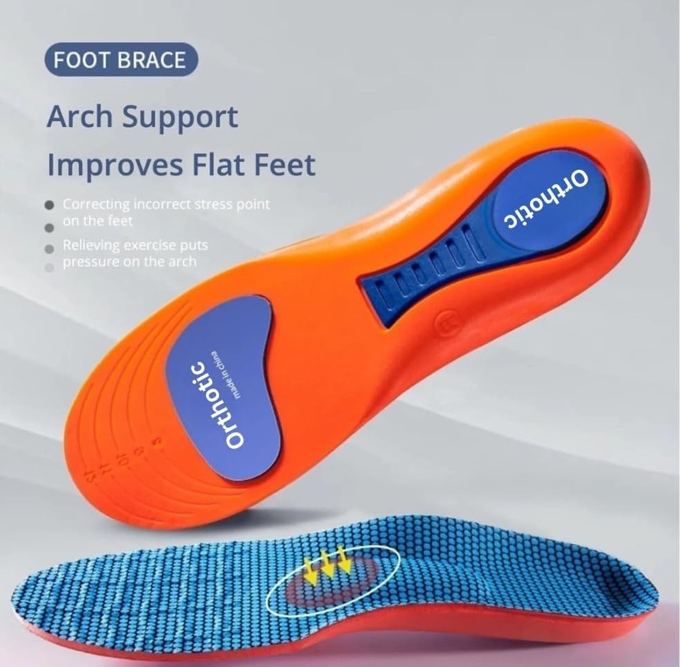 Work Boot Insoles Hiking Trainer Inner Soles Foot Inserts Support Gel ...
