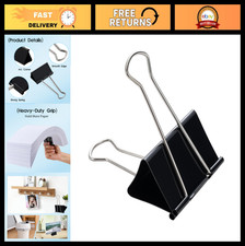 Extra Large Jumbo Binder Clips 3 Inch - Heavy Duty Black Office Supplies 18 Pac