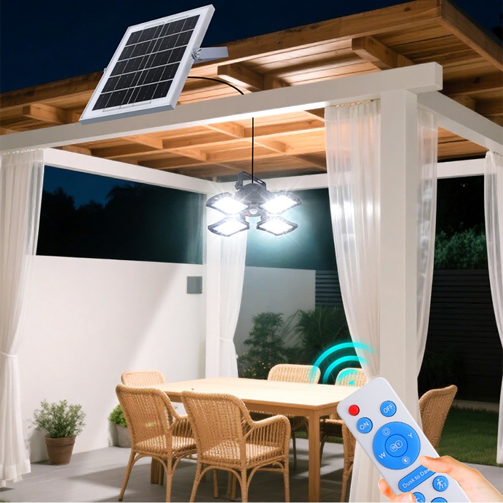 168LED Solar Pendant Light Outdoor Indoor Solar Powered Motion Sensor Shed Light