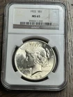 1922 Peace Silver Dollar Graded NGC MS65 Stunning Gem BU Coin (Slab3723)