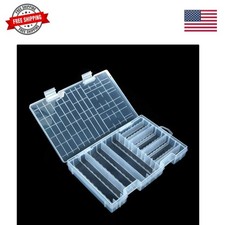AA AAA Battery Storage Box Organizer Holder Clear Plastic Case Container Port...