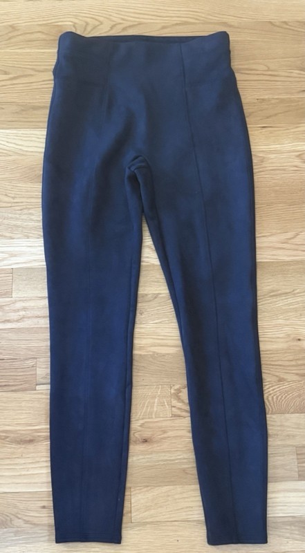 Spanx Women's Faux Suede Leggings Size M, High Waist, Navy Blue