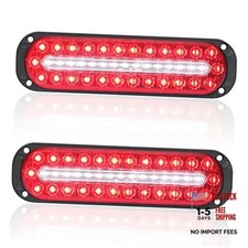 Pack of 2 Oval Red LED Trailer Stop Brake Turn Signal Tail Lights Red  Clear