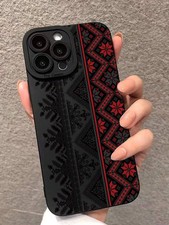 Custodia antiurto totem vintage rosso nero per modelli iPhone Samsung Redmi