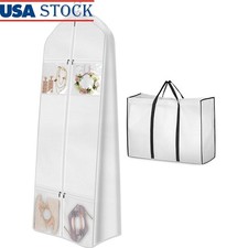 Large Capacity Wedding Dress Storage Bag W/ Zipper Pockets  Travel Tote New