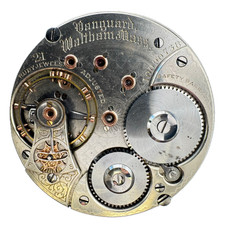 Antique 18s 1900 Waltham 21 Jewel Double Sunk Pocket Watch Movement Vanguard