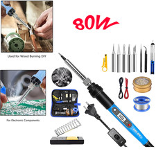 80W Electric Soldering Iron Welding Gun Tool Kit Solder Wire Desoldering Pump US