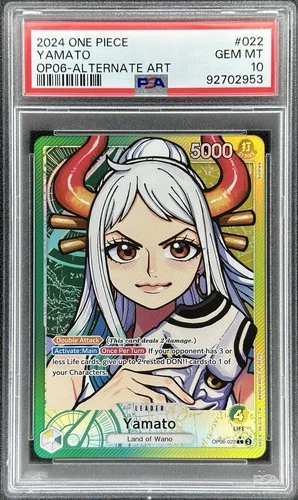 One Piece EN Yamato Alt Art Leader #OP06-022 Wings of the Captain (PSA 10)