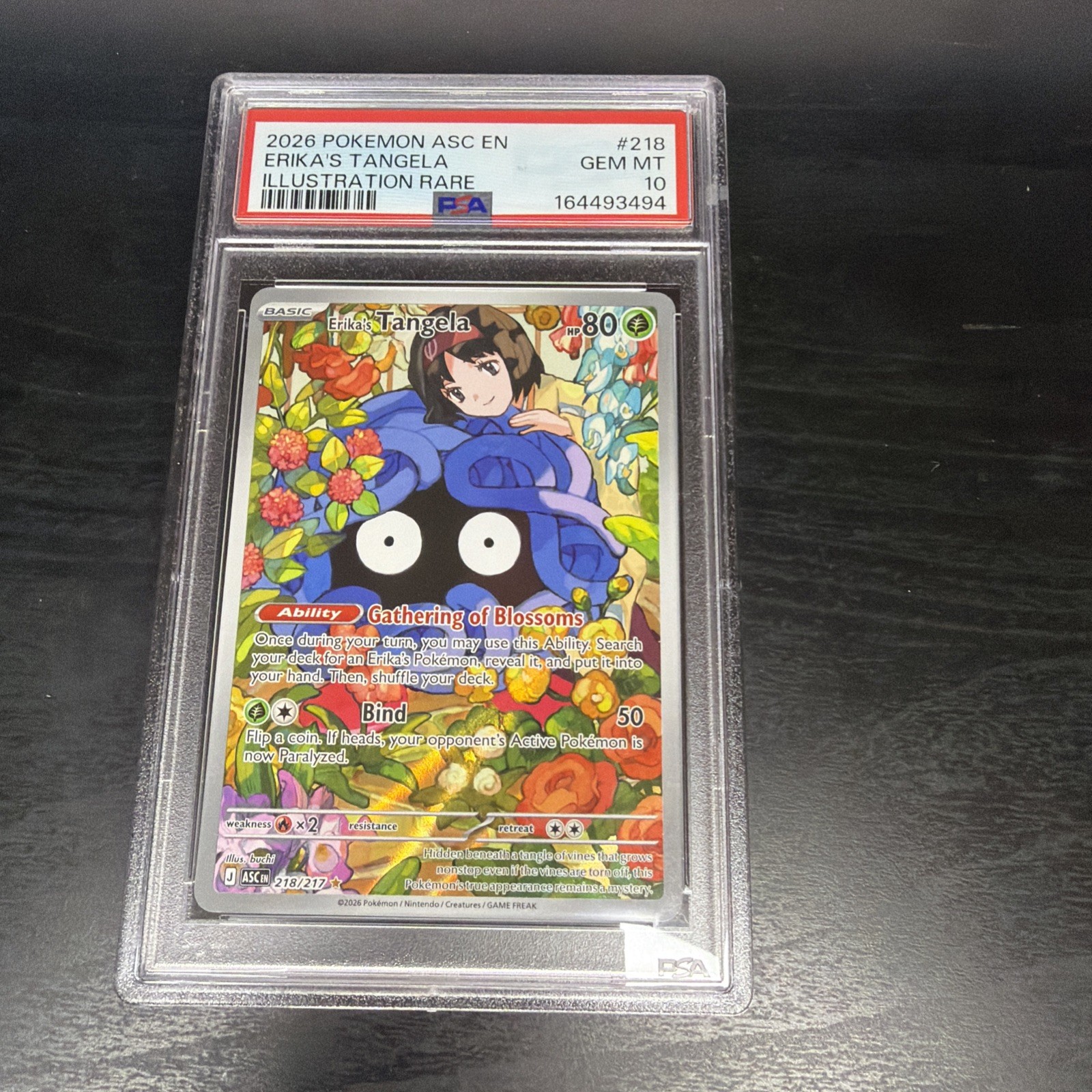 2026 Pokemon Ascended Heroes Erika's Tangela Illustration Rare #218/217 PSA 10🔥