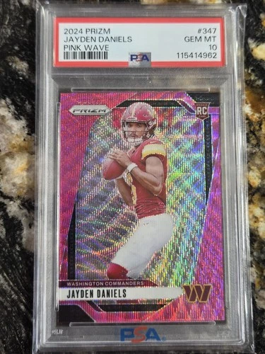 2024 Jayden Daniels RC #347 Pink Wave Prizm PSA 10 Gem Mint!!