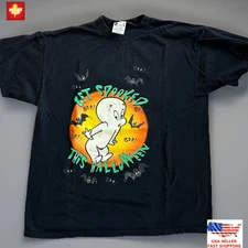 Casper the Friendly Ghost Vintage Halloween T-Shirt Men’s Tultex Black Graphic