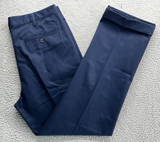  65 New Lands' End Men's Traditional Fit No Iron Chino Pants Navy 34x31