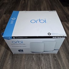 NETGEAR Orbi RBS750 Router  Two Satellites Tri-Band Wireless Mesh WiFi 6 AX4200