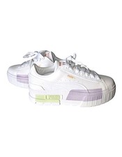 New Puma Mayze Lth Stacked Platform Sneakers White Lilac Green Size 7.5