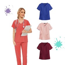 Women s Medical Scrub Set with Straight Pants NiaaHinn for Nurses Clinics