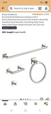 Bathroom Hardware Accessories 4 Piece Set with 24" Towel Bar - Polished Chrome