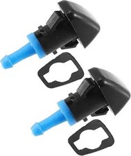 Front Car Windshield Washer Nozzle Wiper Spray Jet - Pack of 2 Black