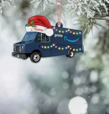 Amazon Truck Christmas, Personalized Ornament For Amazon Truck Driver