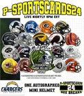 LOS ANGELES CHARGERS 2026 GOLD RUSH SIGNED NFL FOOTBALL MINI HELMET LIVE SUNDAY