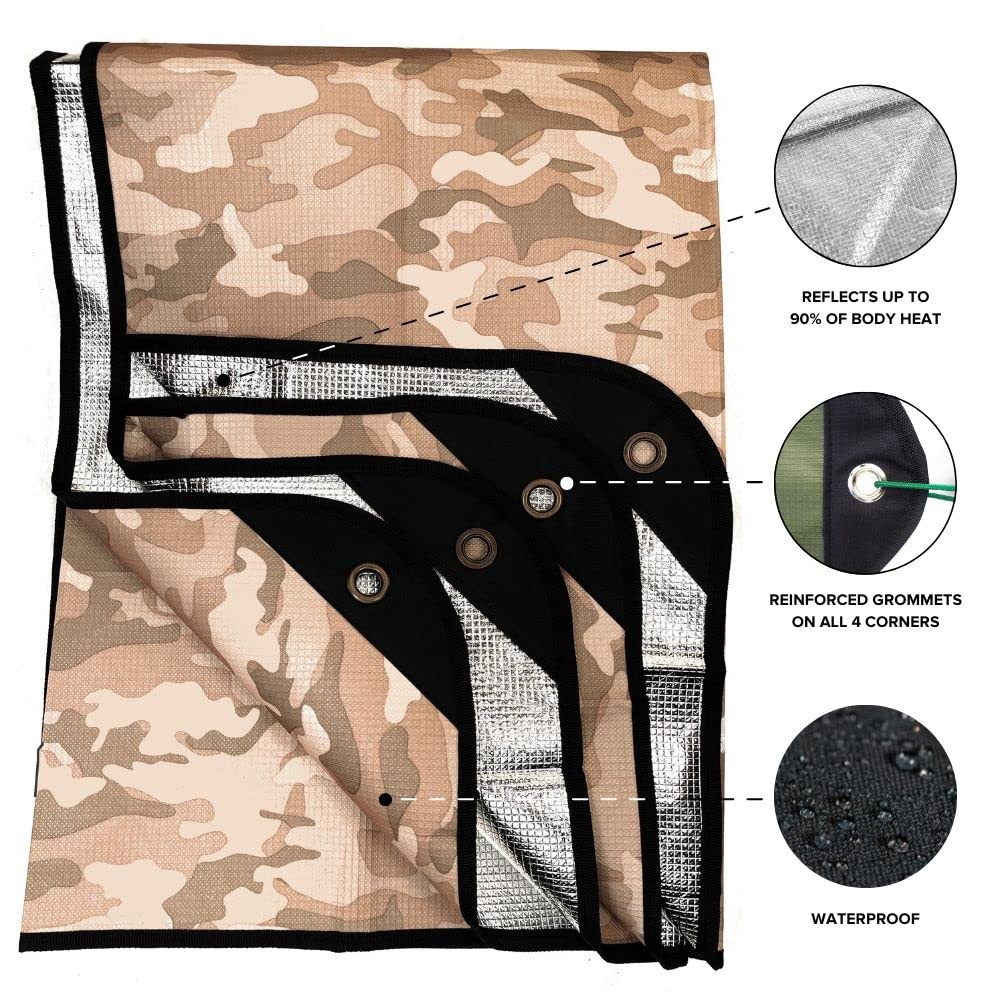 Arcturus Insulated Tarp, Reusable Heavy Duty Thermal Survival Blanket – 60x82...