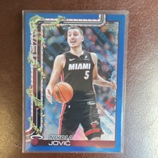 Topps 2025 Holiday Blue Parallel Nikola Jovic Miami Heat Basketball Card H61