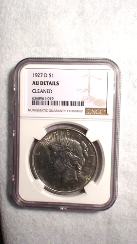 1927 D Peace Silver Dollar NGC ABOUT UNCIRCULATED $1 Coin BUY IT NOW!