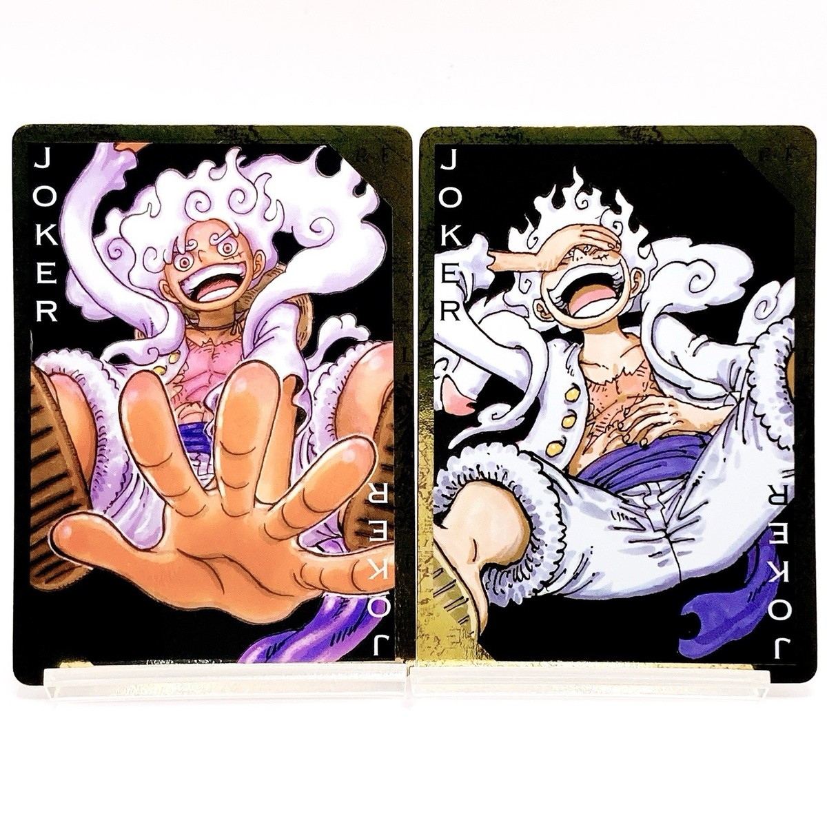 One Piece Golden Playing Card Joker Set of 2 Monkey D. Luffy Gear5