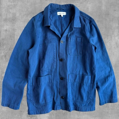 Alex Mill Chore Jacket Lightweight Canvas Blue French Workwear Preppy Mens L - product listing photo