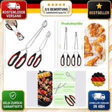 Lot de 2 pinces à barbecue en acier inoxydable pince de cuisine résistante à la chaleur antidérapante barbecue