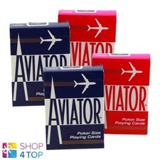 4 Decks Aviateur Standard Index Cartes de Jeu 2 Rouge 2 Bleu Poker Uspcc Neuf
