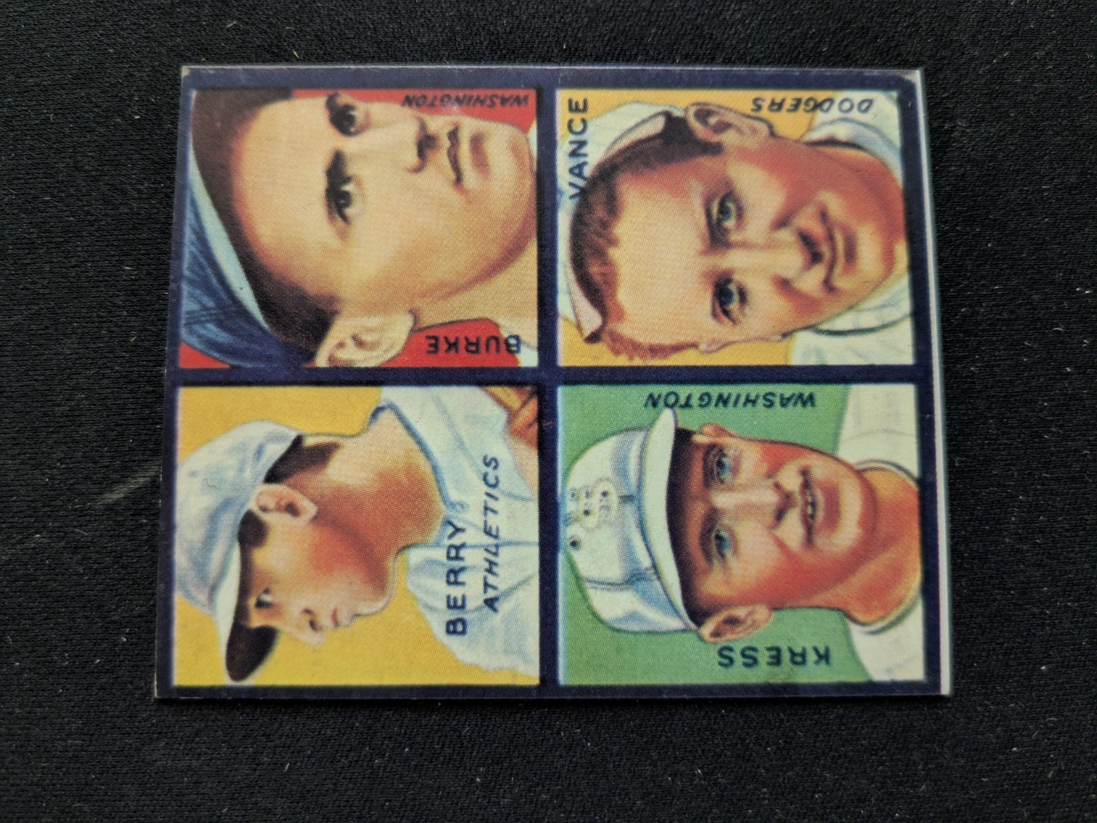 Berry, Burke, Kress, Vance #4C Baseball Cards 1935 Goudey 4 in 1 trading card — raw and PSA graded price guide