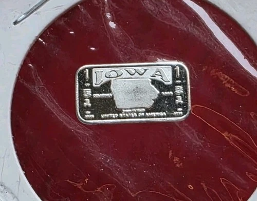 State Of Iowa - 1 Gram .999 Fine Pure Silver Mini Bar Ingot Coin