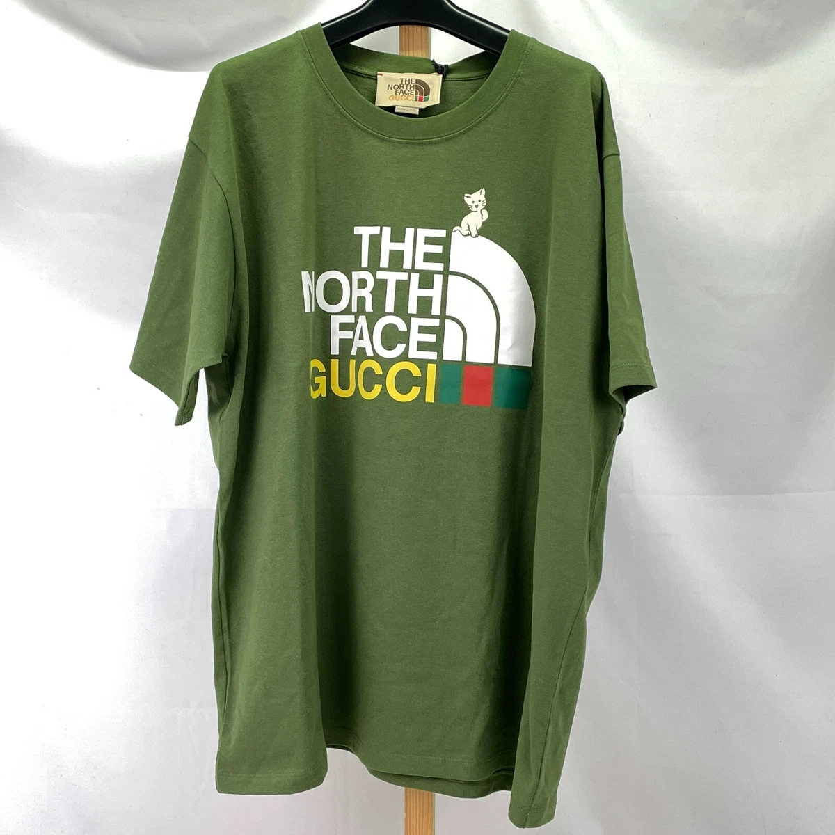 THE NORTH FACE X GUCCI 616036 T-shirt Size L Dark green Authentic Men Used