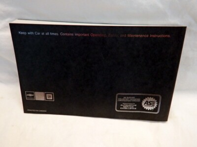 1989 CHEVROLET CORVETTE OWNERS MANUAL ENGLISH - Foto 2