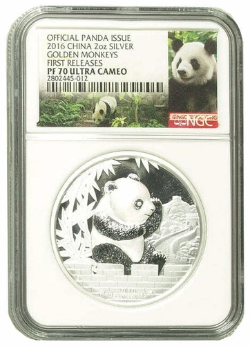 2016 China Lunar Panda Monkey Silver Proof Shenyang Mint NGC 70